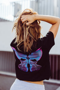 Black Butterfly Summer Tee Backprint