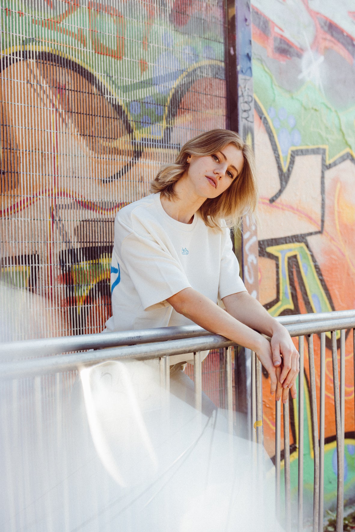 Heavy Oversized Smiley Tee White