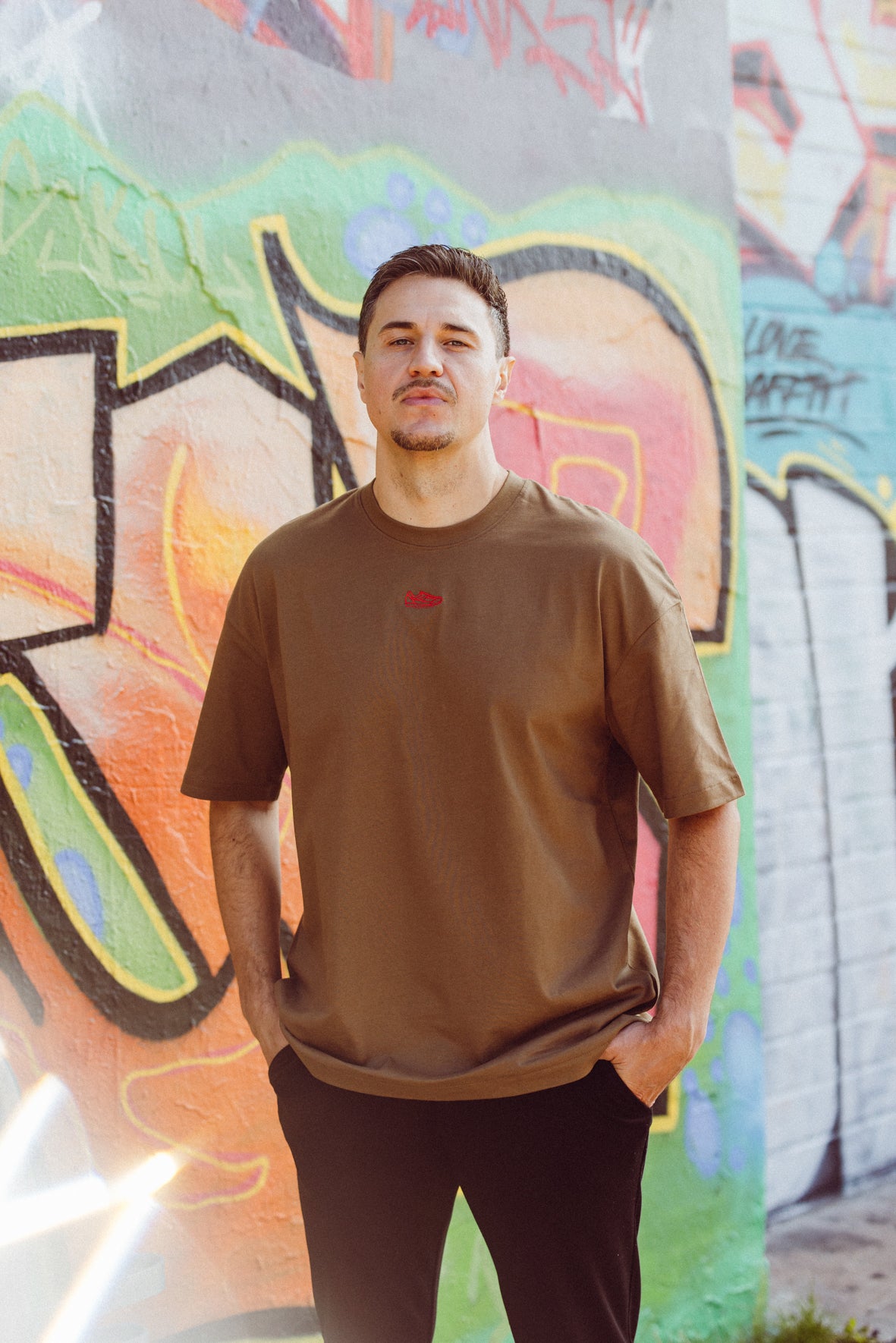 Oversize Men Tee Camel