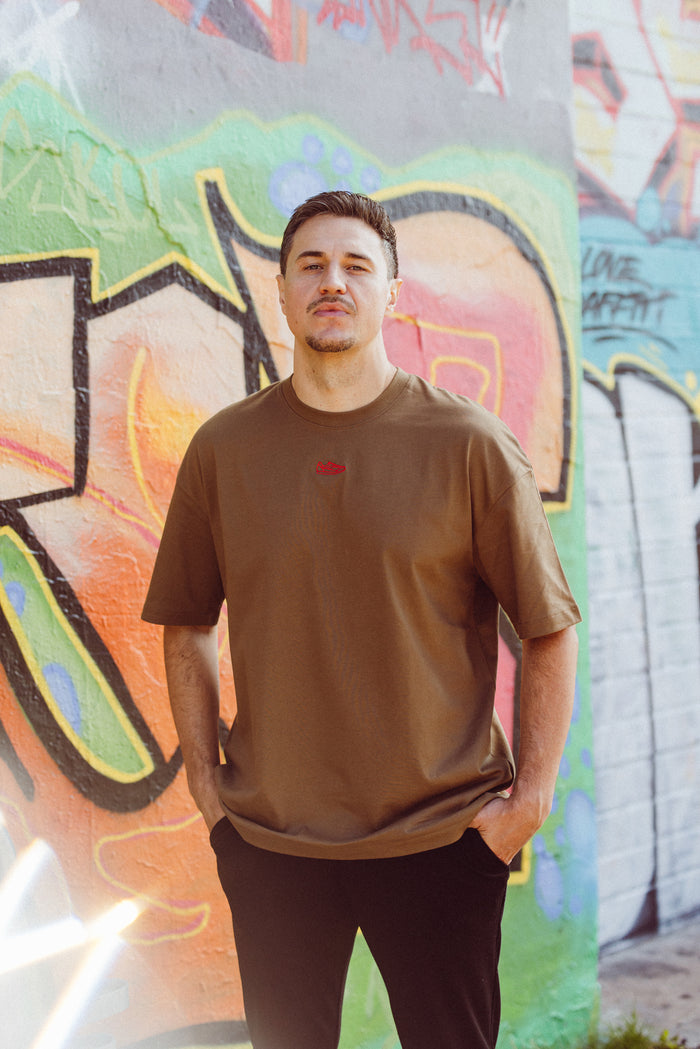 Oversize Men Tee Camel