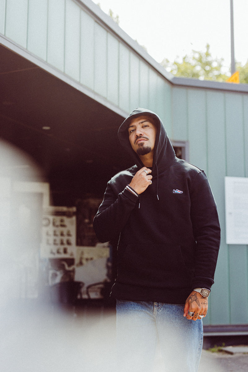 Basic Kapuzensweatshirt Black