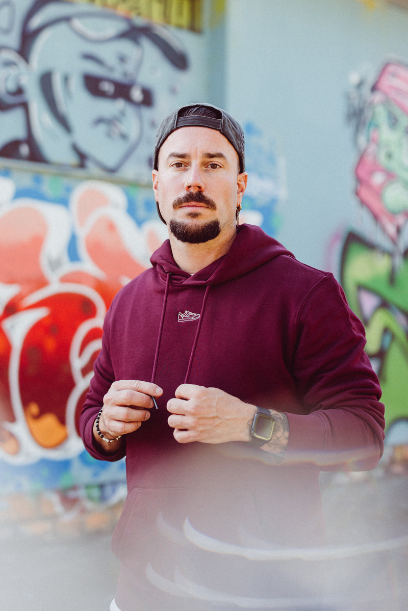 Kapuzensweatshirt Smiley Bordeaux