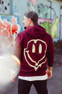 Kapuzensweatshirt Smiley Bordeaux