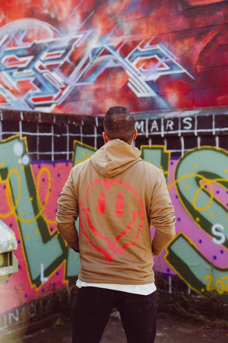 Kapuzensweatshirt Smiley Camel