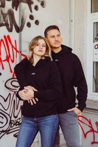 Oversize Unisex-Kapuzensweatshirt Black