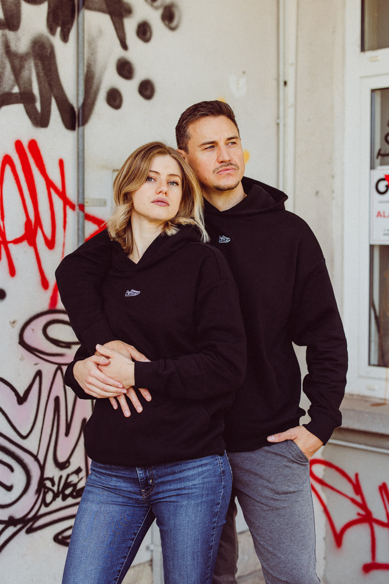 Oversize Unisex-Kapuzensweatshirt Black