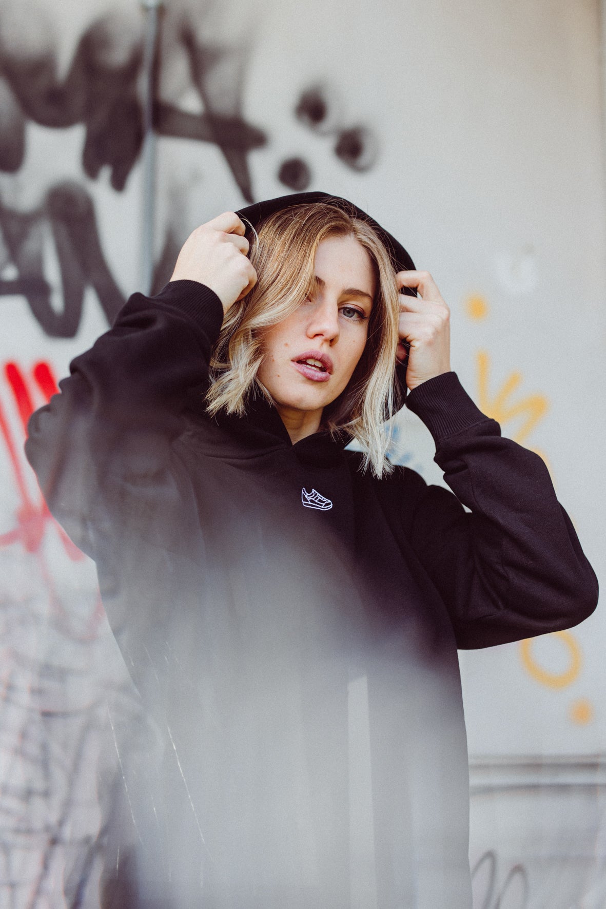 Oversize Unisex-Kapuzensweatshirt Black