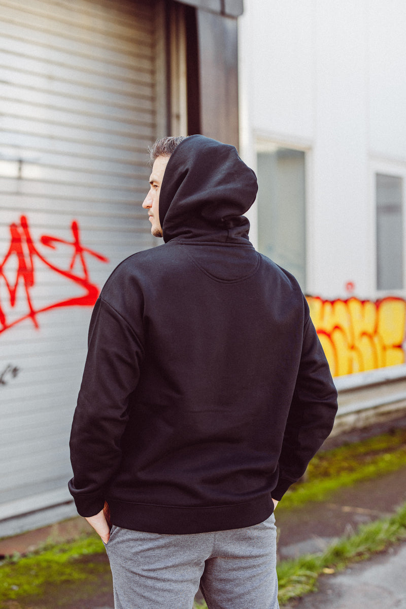 Oversize Unisex-Kapuzensweatshirt Black