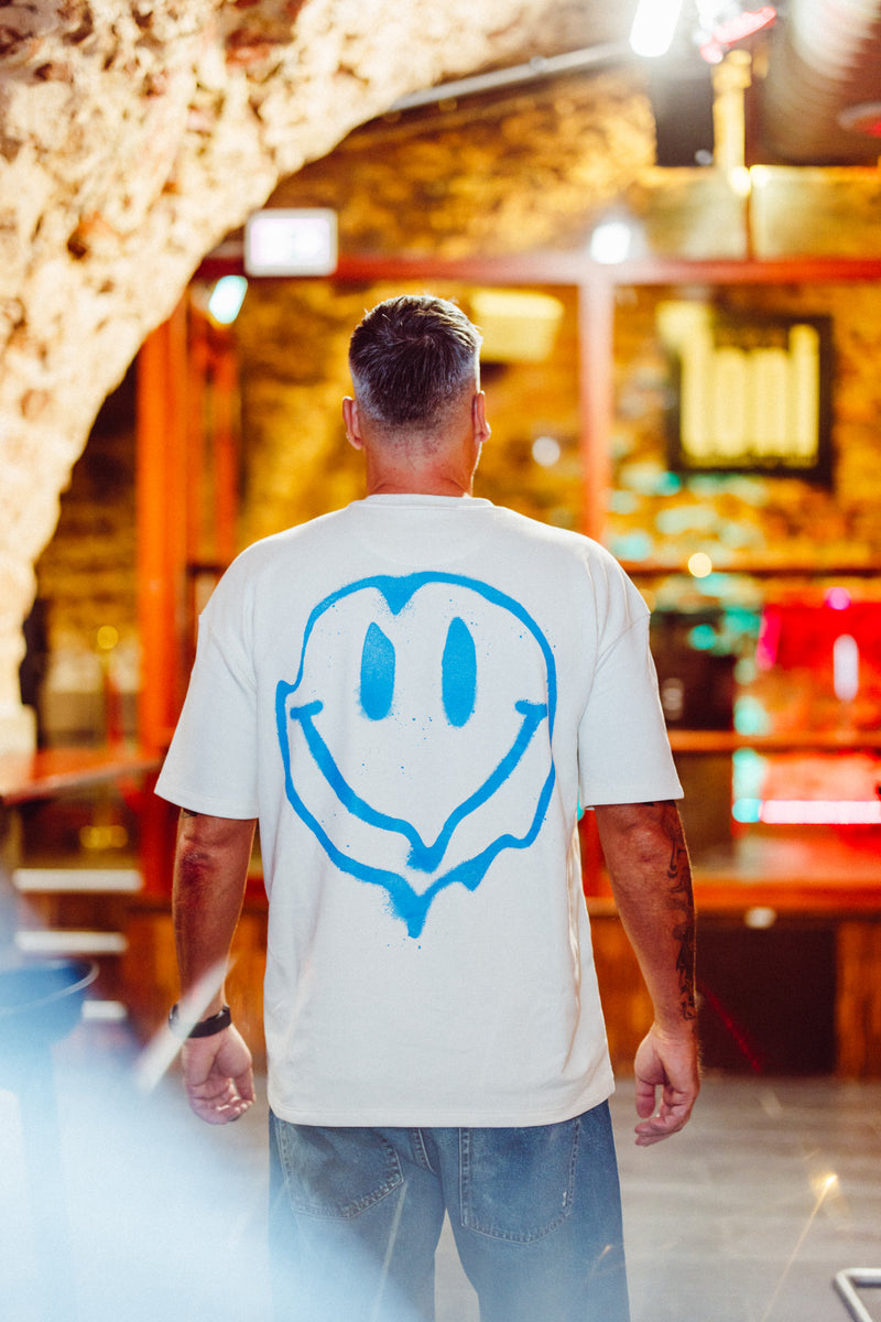 Heavy Oversized Smiley Tee White