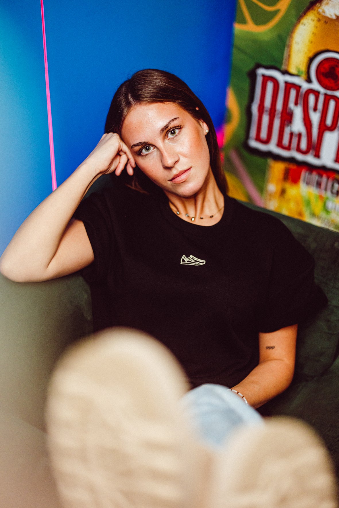 Heavy Oversized Smiley Tee Black