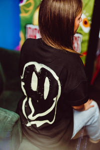Heavy Oversized Smiley Tee Black