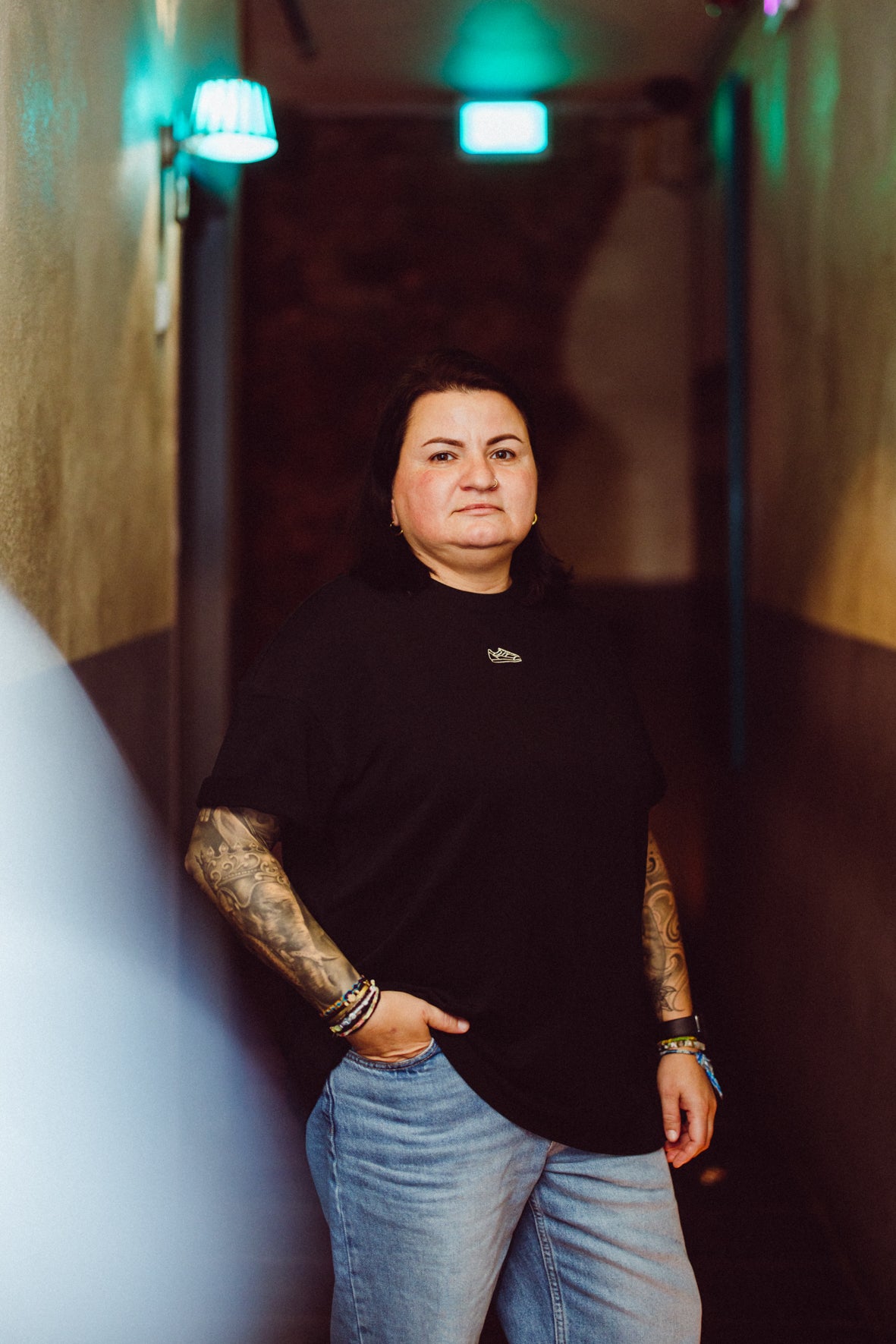 Heavy Oversized Smiley Tee Black