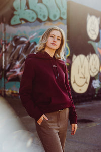Kapuzensweatshirt Smiley Bordeaux