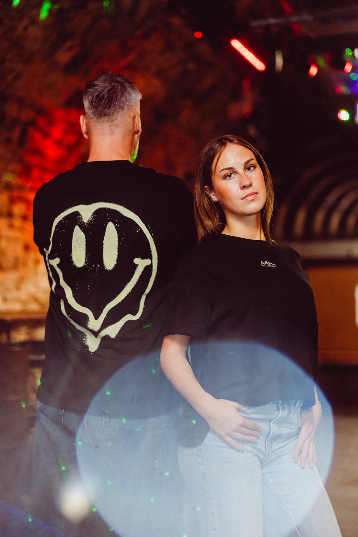 Heavy Oversized Smiley Tee Black