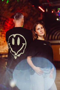Heavy Oversized Smiley Tee Black