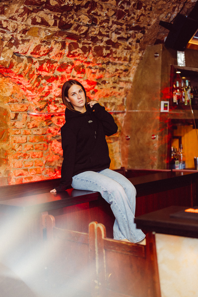 Kapuzensweatshirt Smiley Black