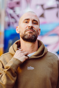 Oversize Unisex-Kapuzensweatshirt Braun