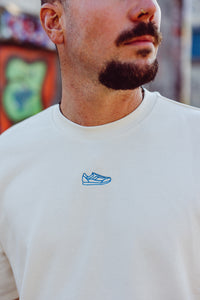 Heavy Oversized Smiley Tee White