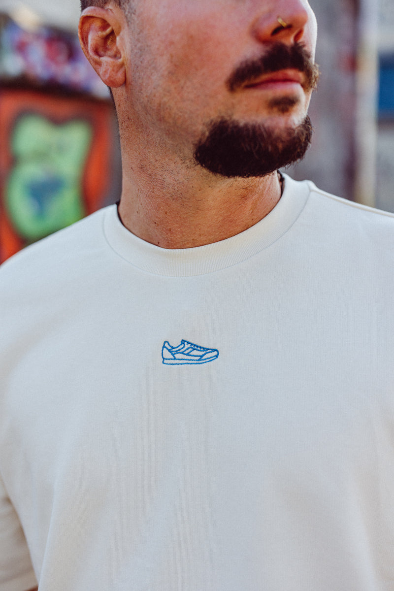 Heavy Oversized Smiley Tee White