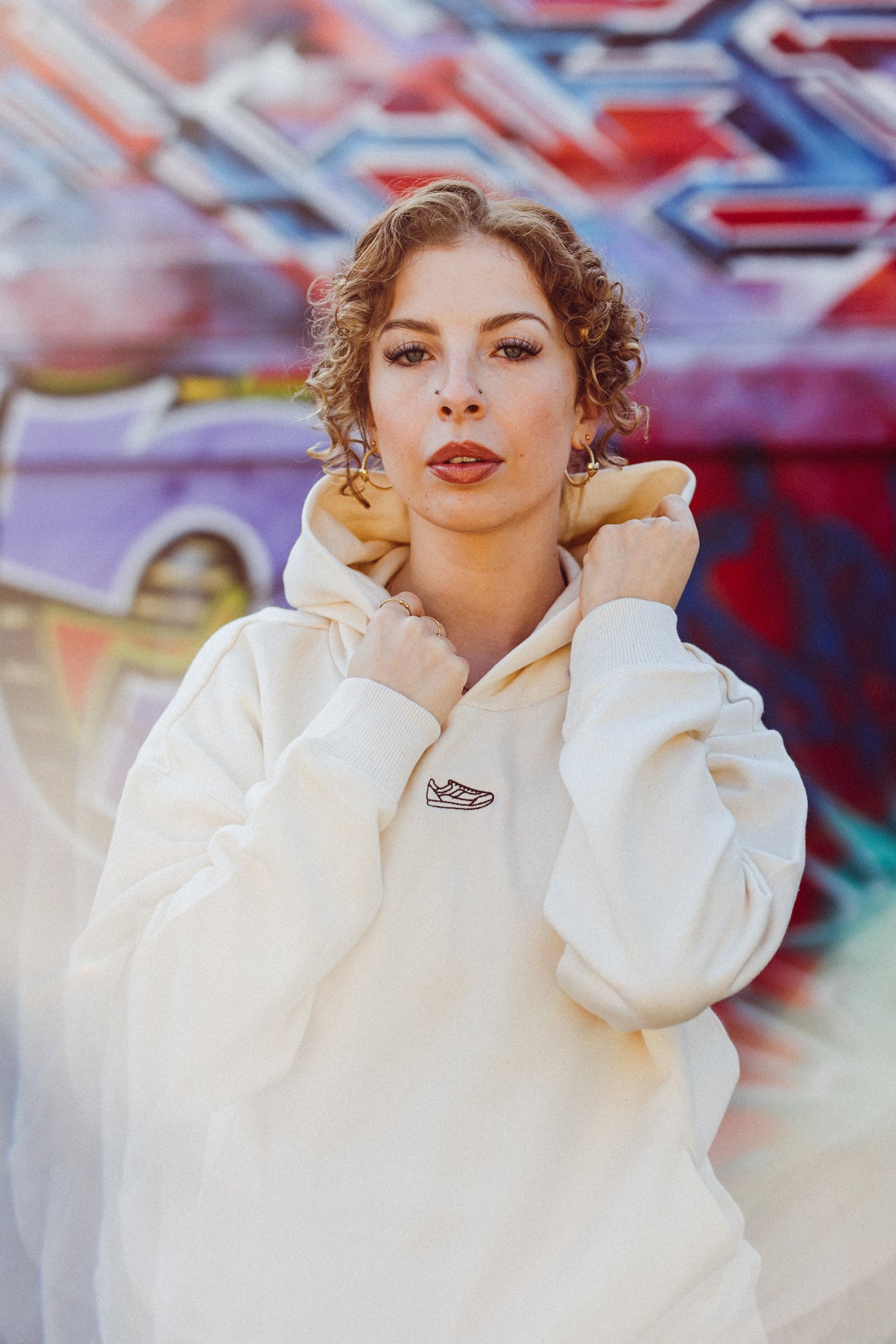 Oversize Unisex-Kapuzensweatshirt Raw