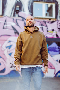 Oversize Unisex-Kapuzensweatshirt Braun