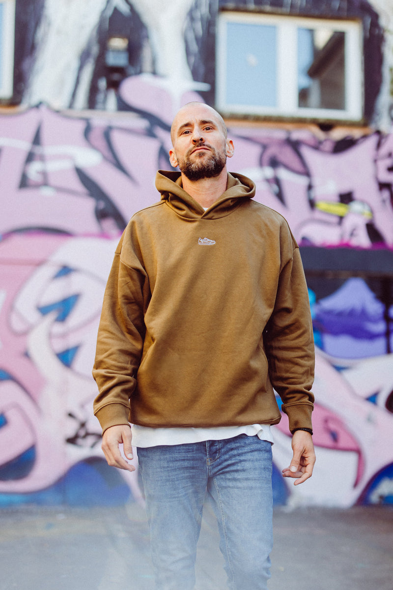 Oversize Unisex-Kapuzensweatshirt Braun
