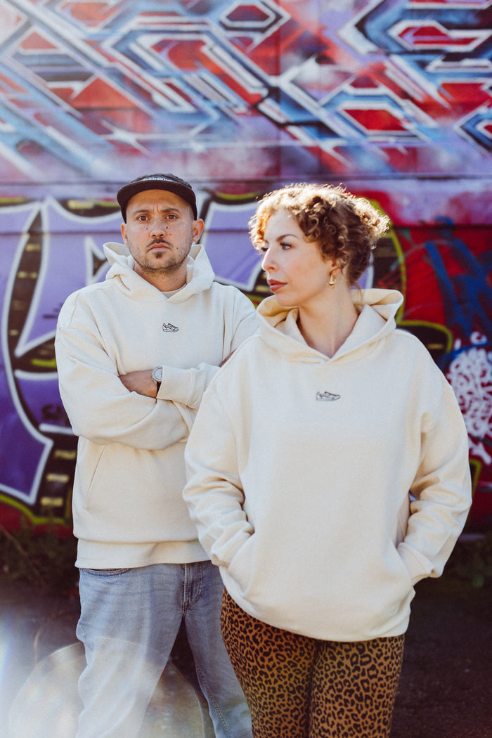 Oversize Unisex-Kapuzensweatshirt Raw