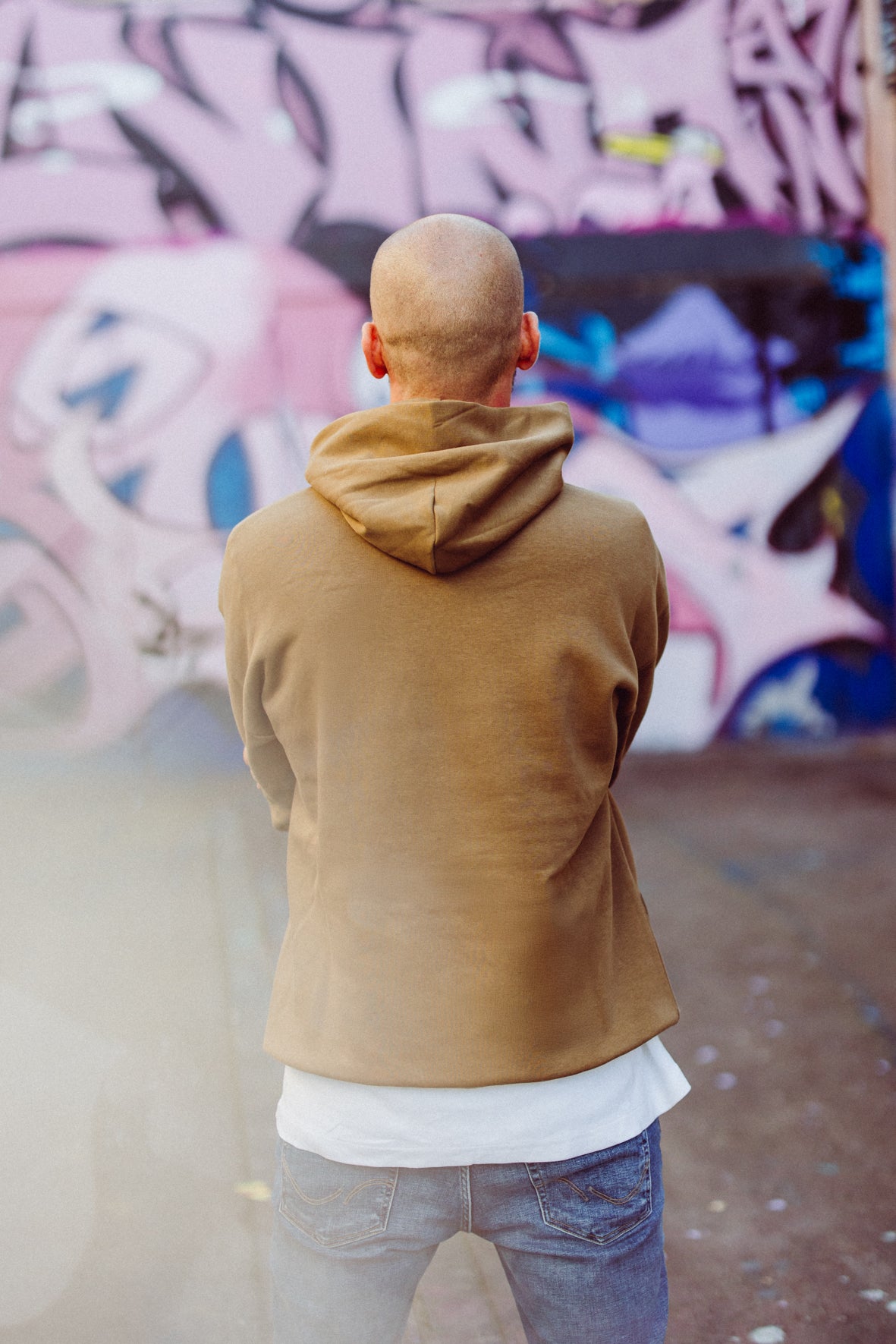 Oversize Unisex-Kapuzensweatshirt Braun