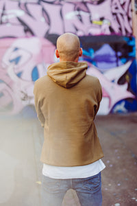 Oversize Unisex-Kapuzensweatshirt Braun