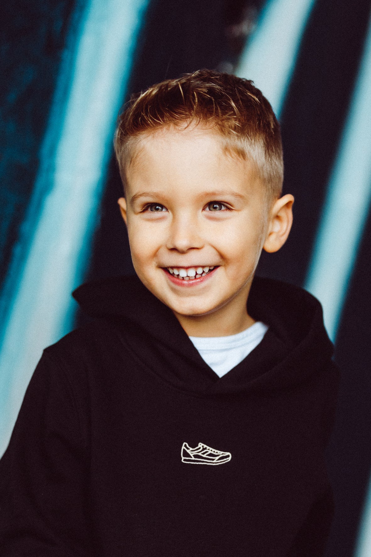 Kids Kapuzensweatshirt Smiley Black