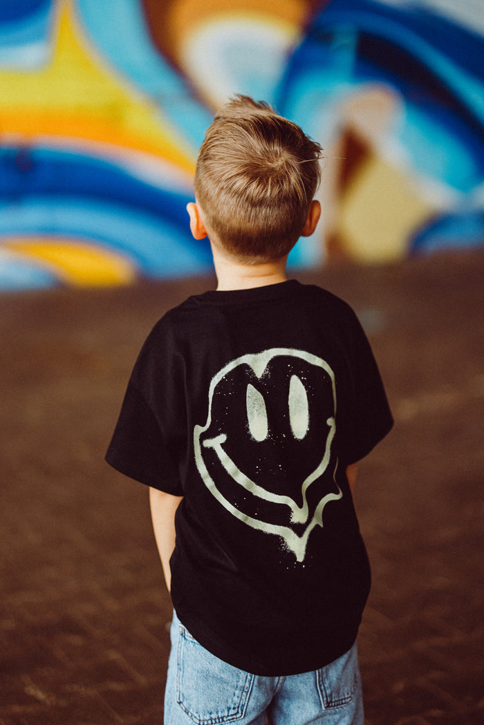 Kids Smiley Tee Black
